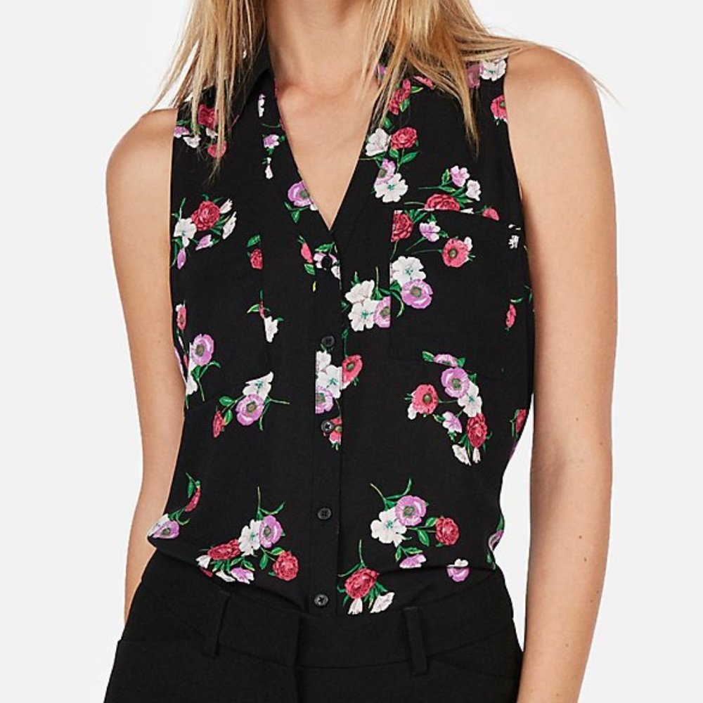 Express Floral Sleeveless Top